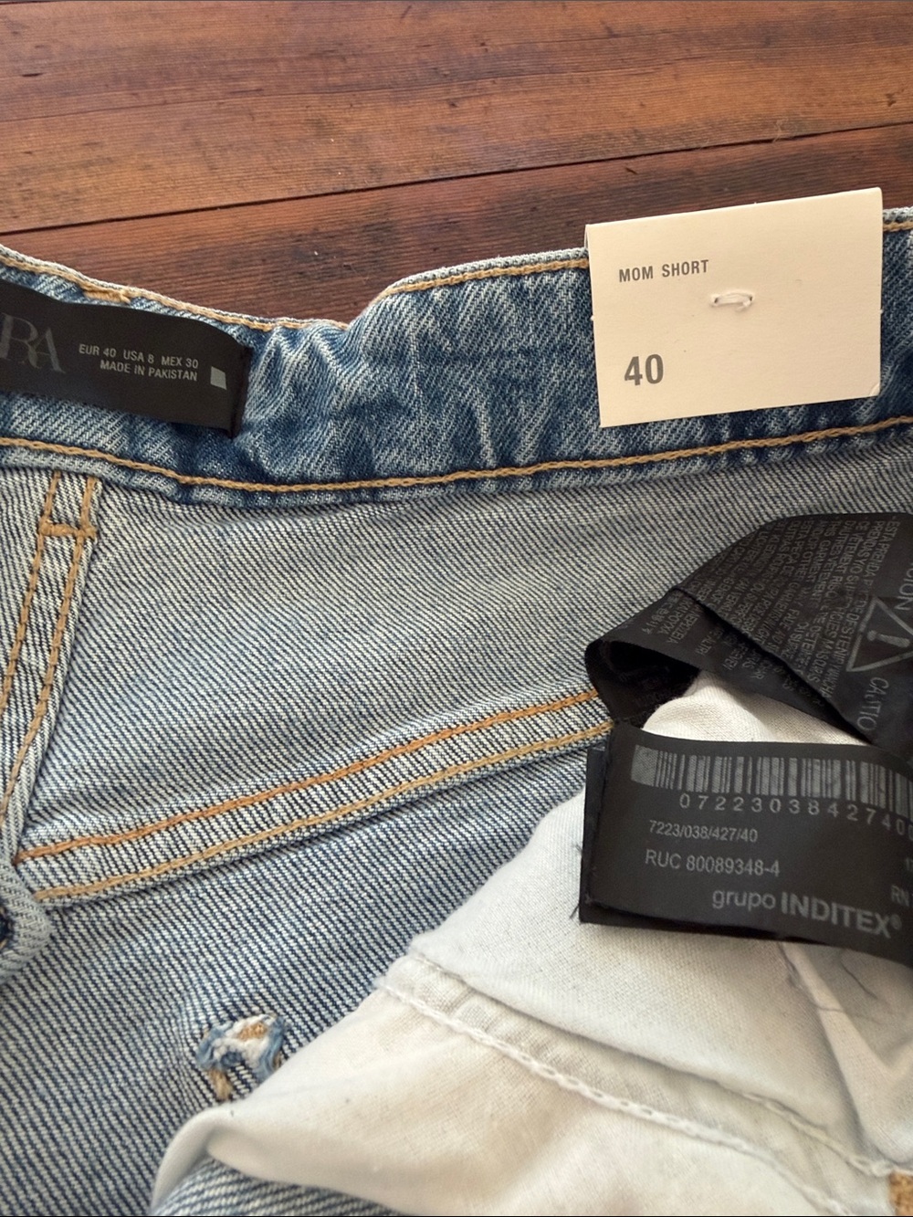 Zara denim mom shorts nwt - Picture 4 of 6